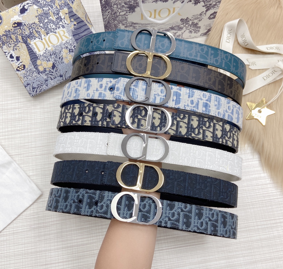 D*ior Belts Top Quality 34MM