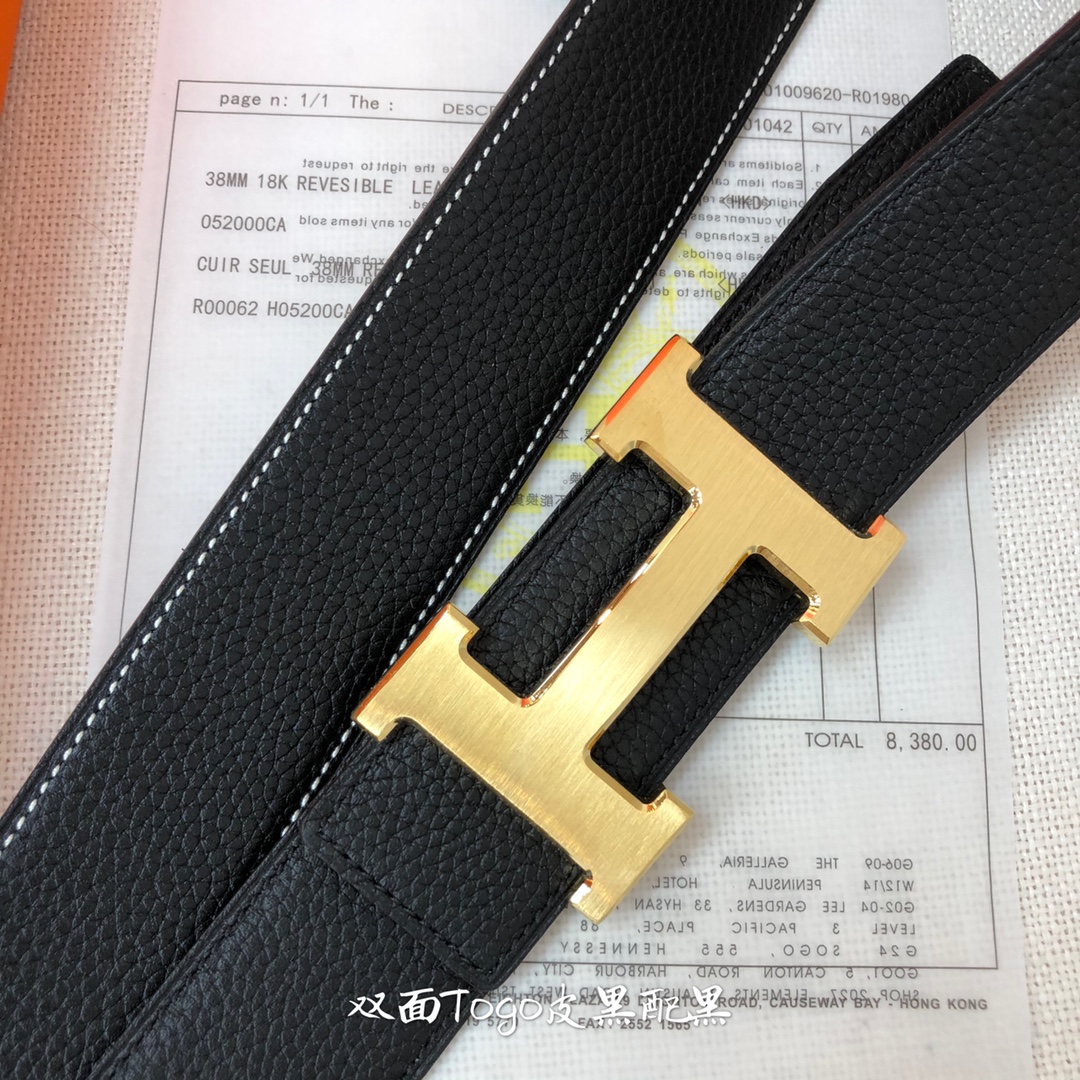 H*ermes Belts Top Quality 3.8CM