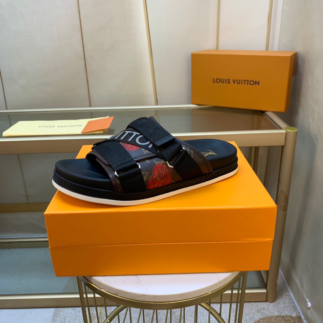 Men L*ouis V*uitton Top Slippers
