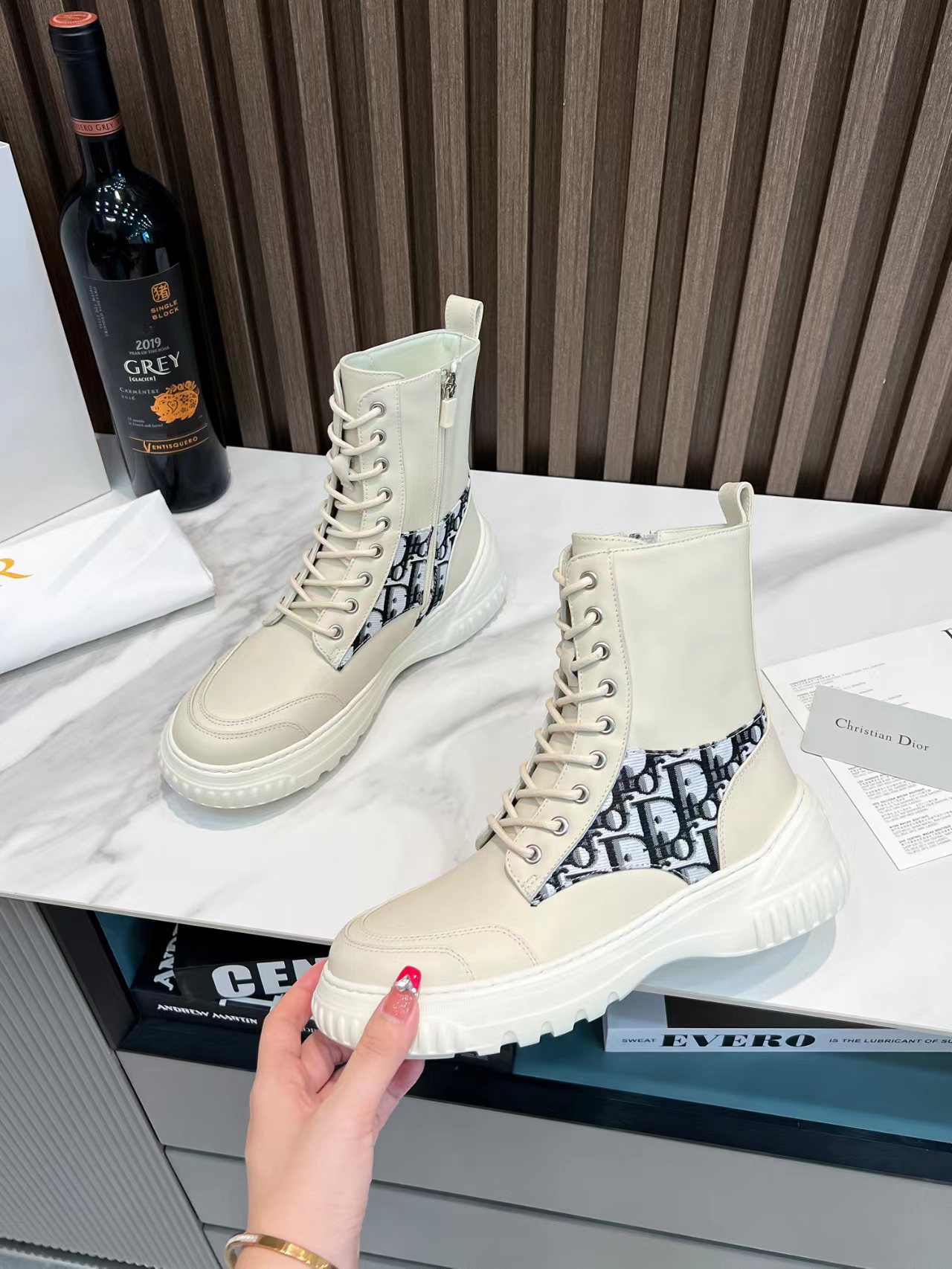 Women D*ior Top Boots Maikesneakers