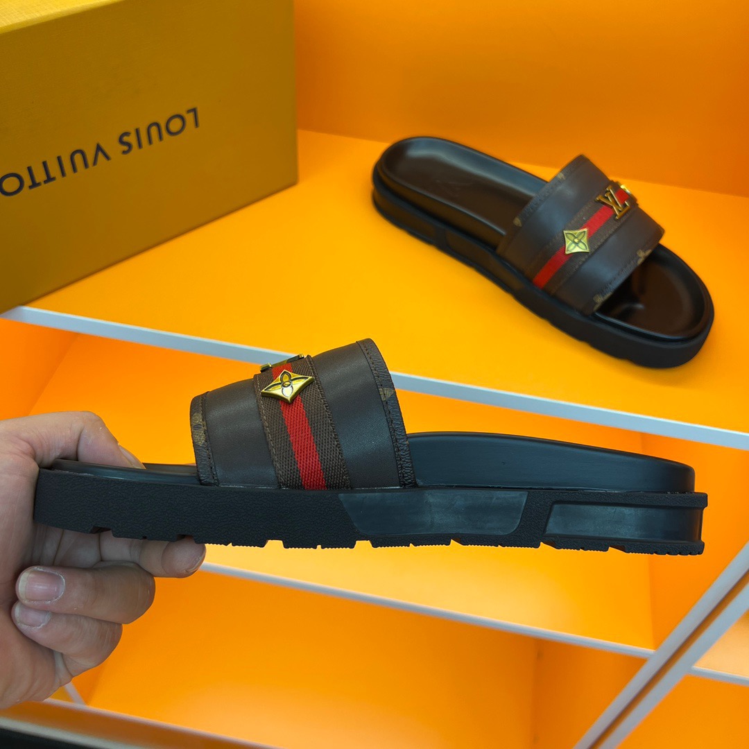 Men L*ouis V*uitton Top Slippers