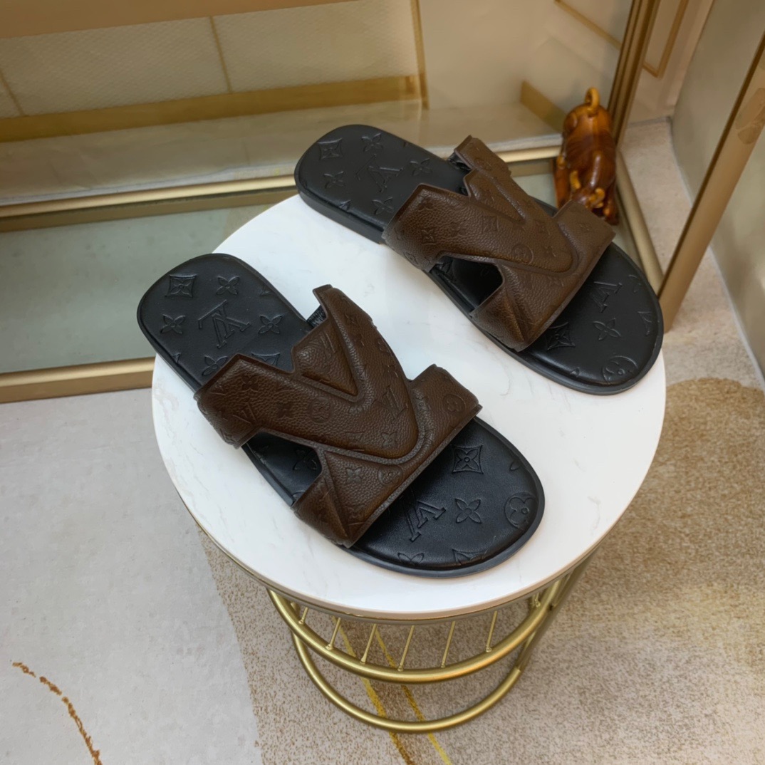 Men L*ouis V*uitton Top Slippers