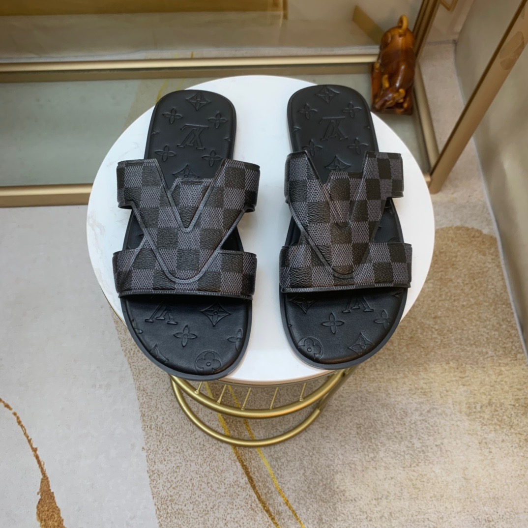 Men L*ouis V*uitton Top Slippers