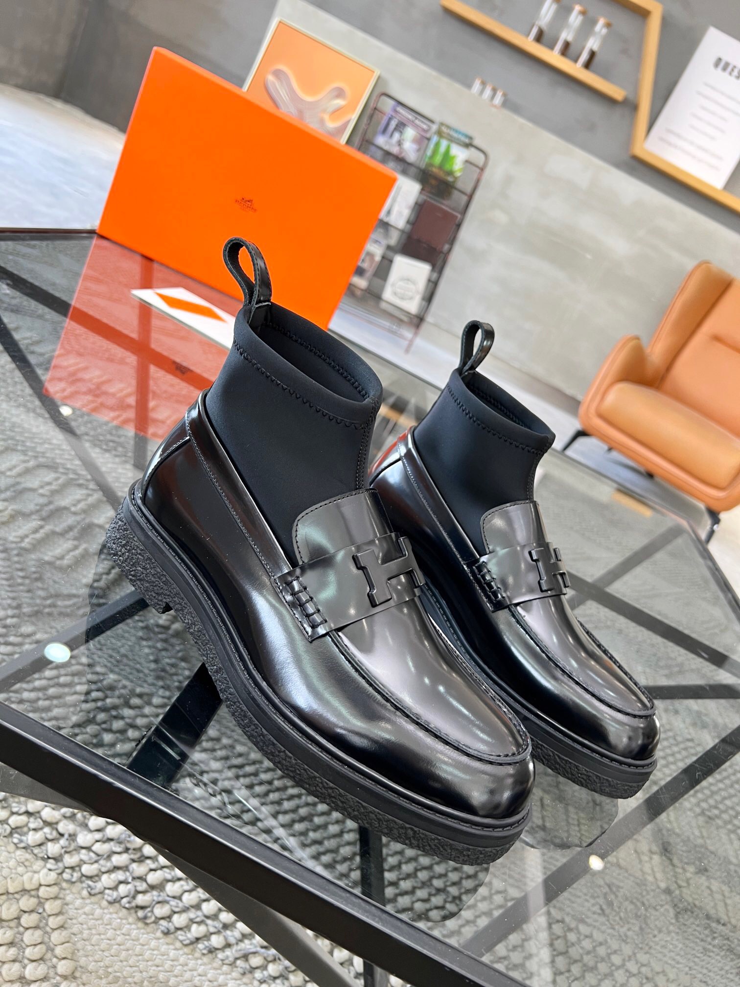 Men  H*ermes Top Sneaker